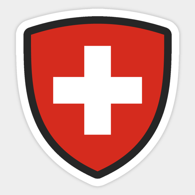 Coat of Arms of Switzerland (Pantone) Sticker by Flags of the World